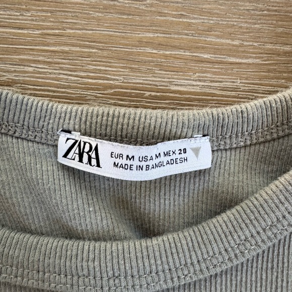 Zara women’s ribbed blue & olive green tank tops shirts size S/M small medium - Picture 3 of 5